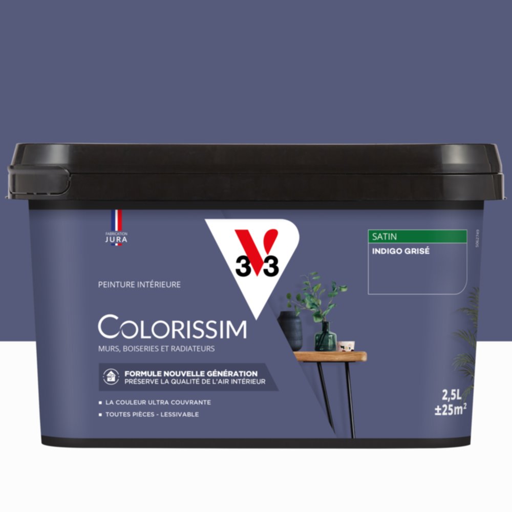 Peinture intérieure Colorissim® Indigo Grisé Satiné 2,5L - V33