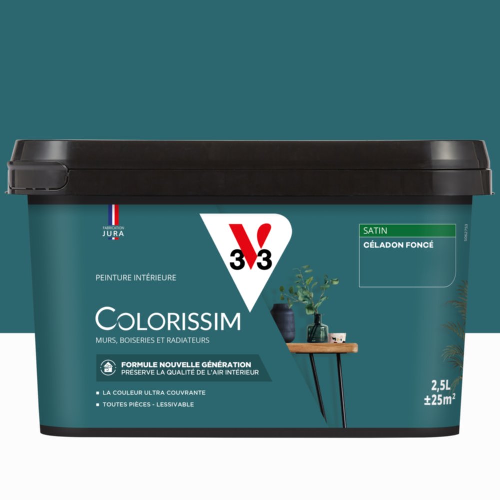 Peinture intérieure Colorissim® Céladon Foncé Satiné 2,5L - V33