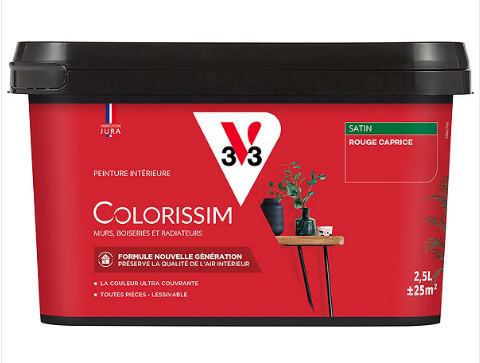 Peinture colorissim 2,5 l satin rouge caprice