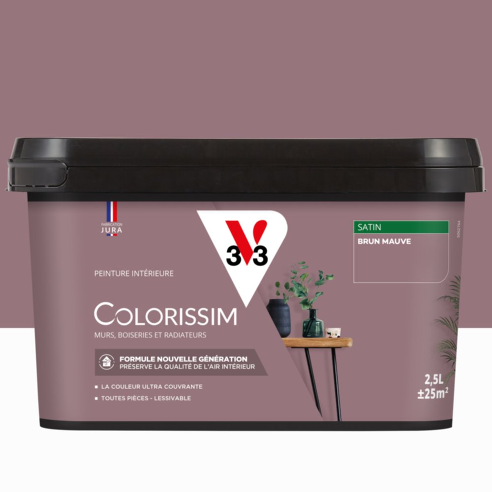 Peinture intérieure Colorissim® Brun Mauve Satiné 2,5L - V33