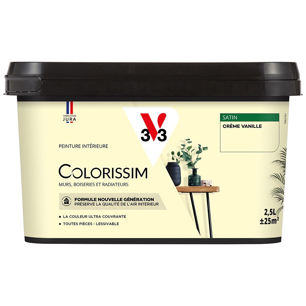 Peinture colorissim 2,5 l satin crème vanille