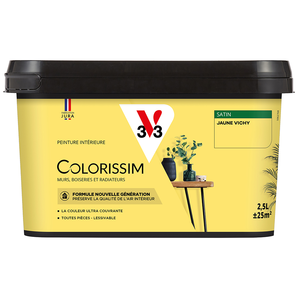 Peinture colorissim 2,5 l satin jaune vichy