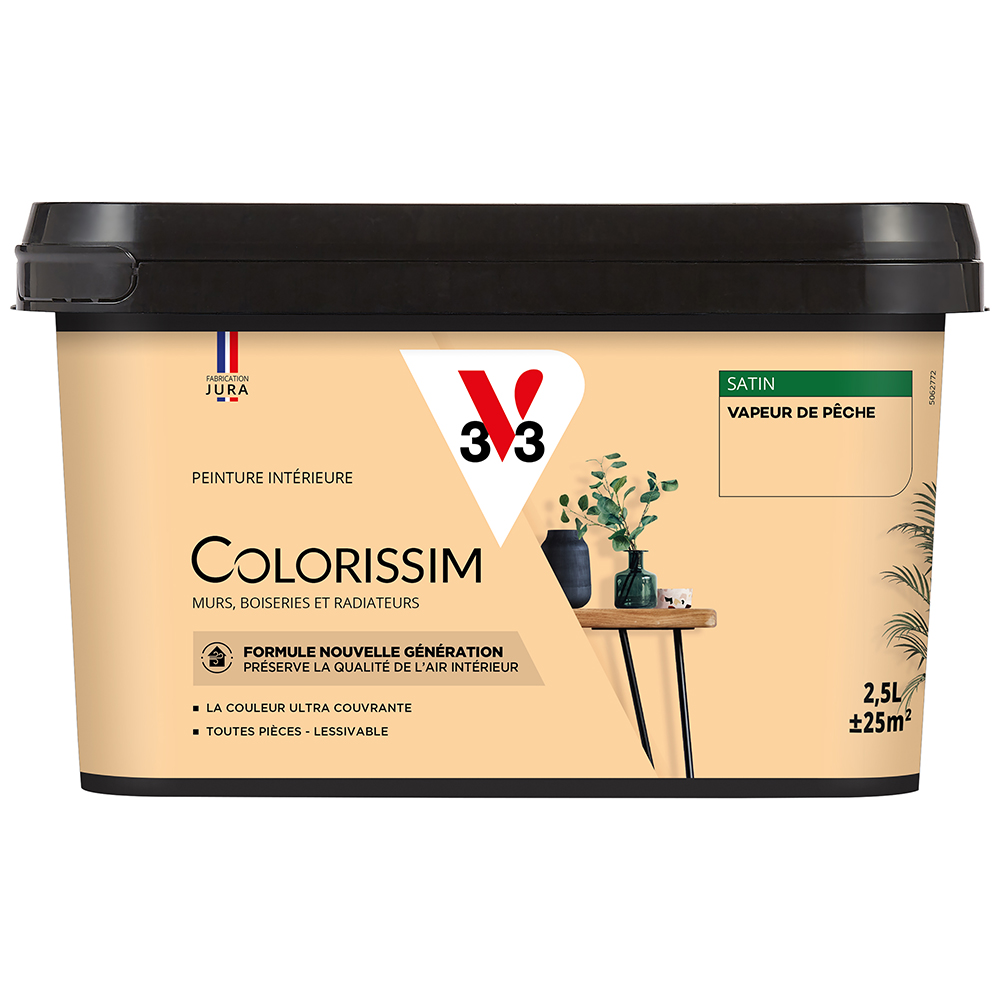 Peinture colorissim 2,5 l satin vapeur de peche