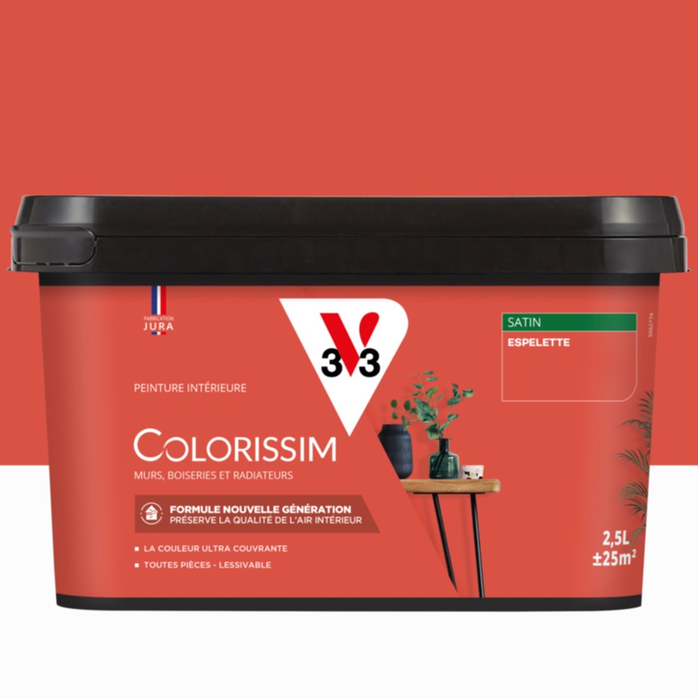 Peinture intérieure Colorissim® Espelette Satiné 2,5L - V33