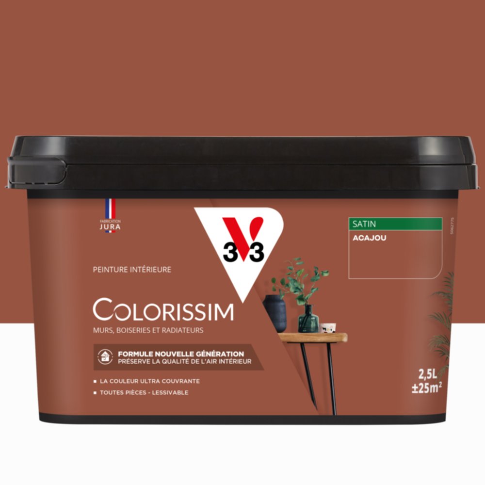 Peinture intérieure Colorissim® Acajou Satiné 2,5L - V33