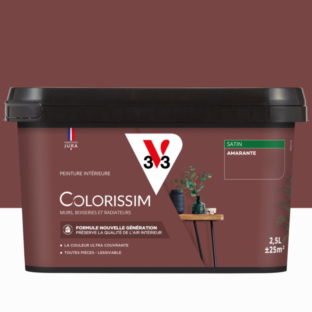 Peinture intérieure Colorissim® Amarante Satiné 2,5L - V33