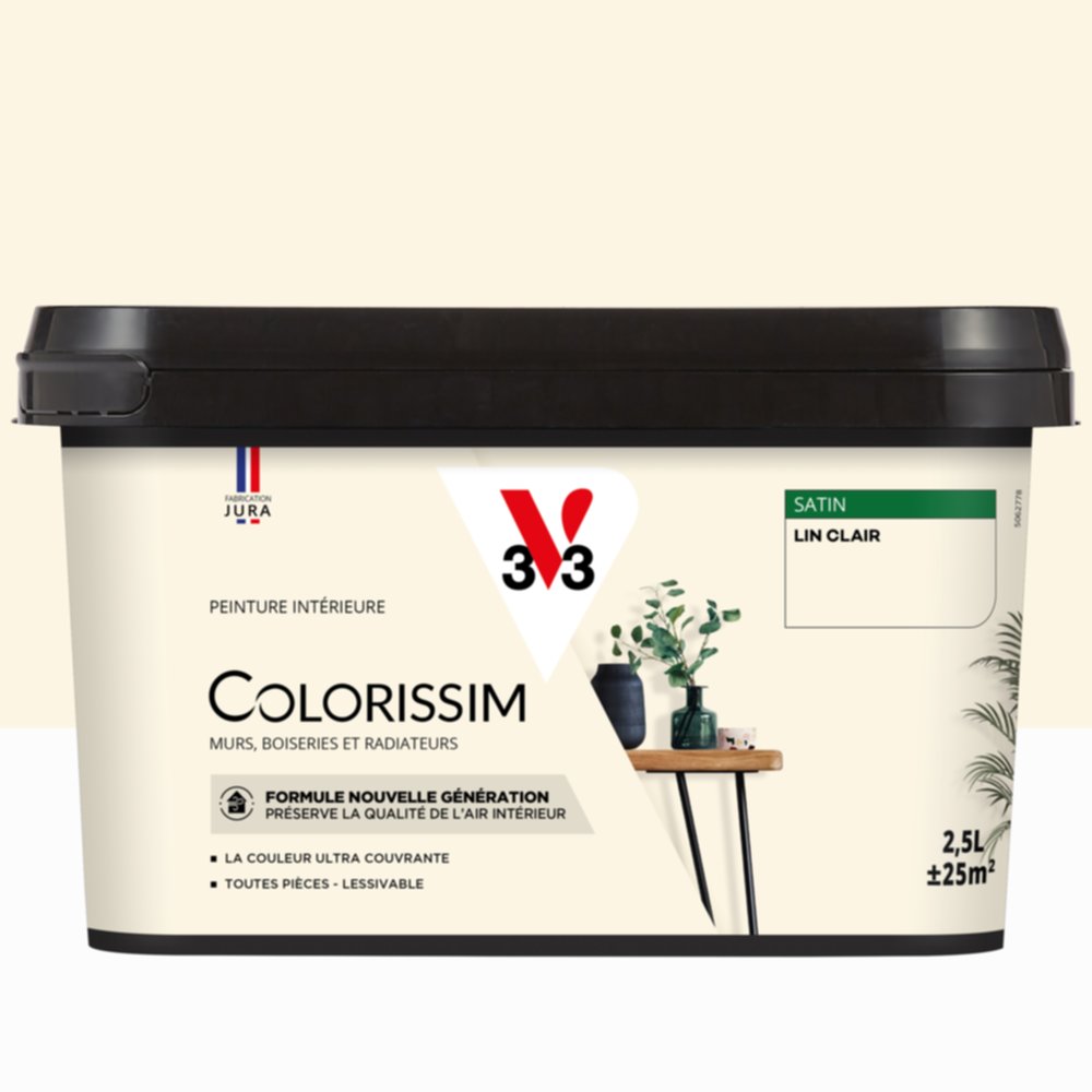 Peinture intérieure Colorissim® Lin Clair Satiné 2,5L - V33