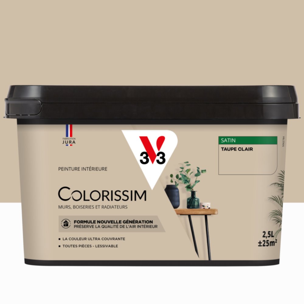 Peinture intérieure Colorissim® Taupe Clair Satiné 2,5L - V33