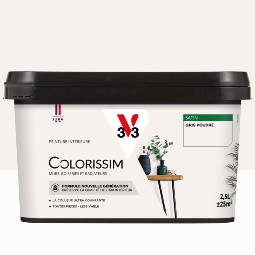 Peinture intérieure Colorissim® Gris Poudré Satiné 2,5L - V33