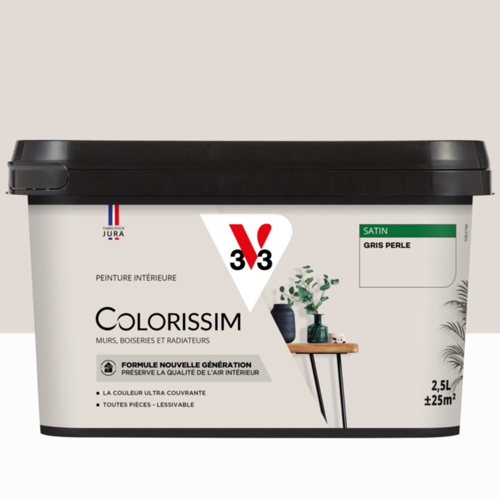 Peinture intérieure Colorissim® Gris Perle Satiné 2,5L - V33