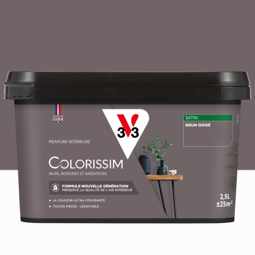 Peinture intérieure Colorissim® Brun Grisé Satiné 2,5L - V33