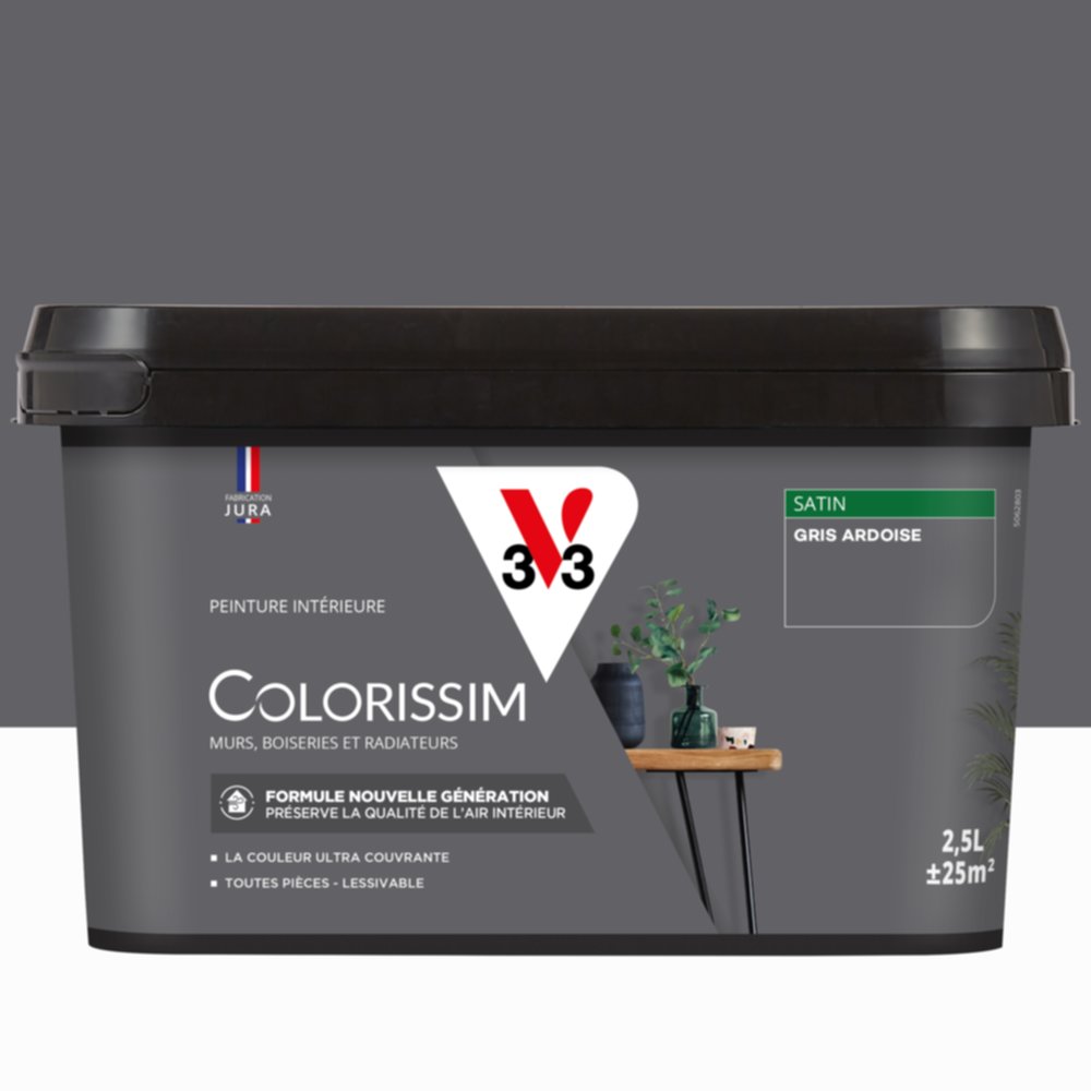 Peinture intérieure Colorissim® Gris Ardoise Satiné 2,5L - V33