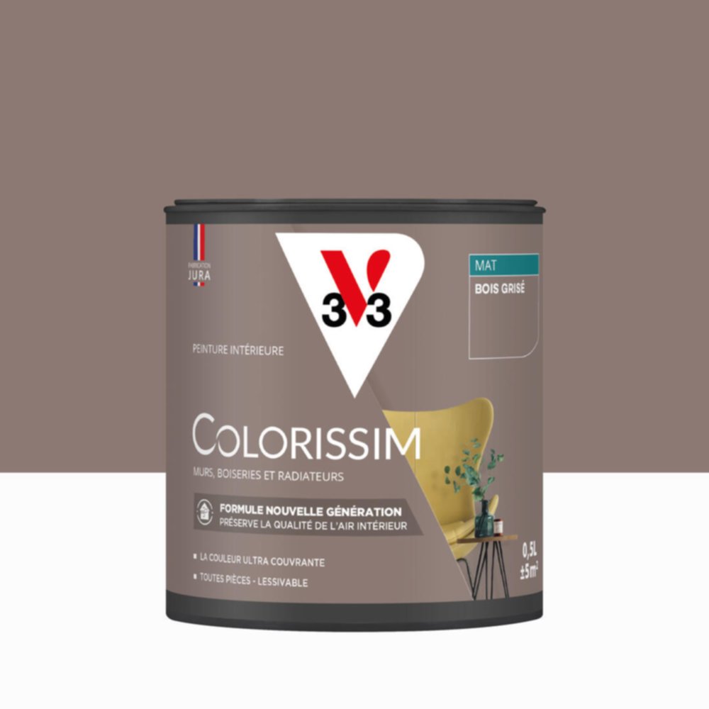 Peinture intérieure Colorissim® Bois Grisé Mat 0,5L - V33