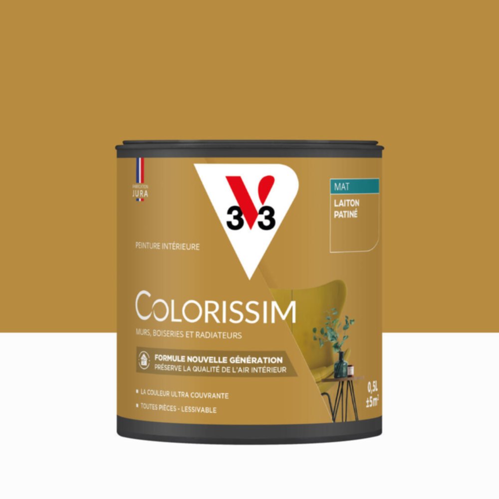 Peinture intérieure Colorissim® Laiton Patiné Mat 0,5L - V33