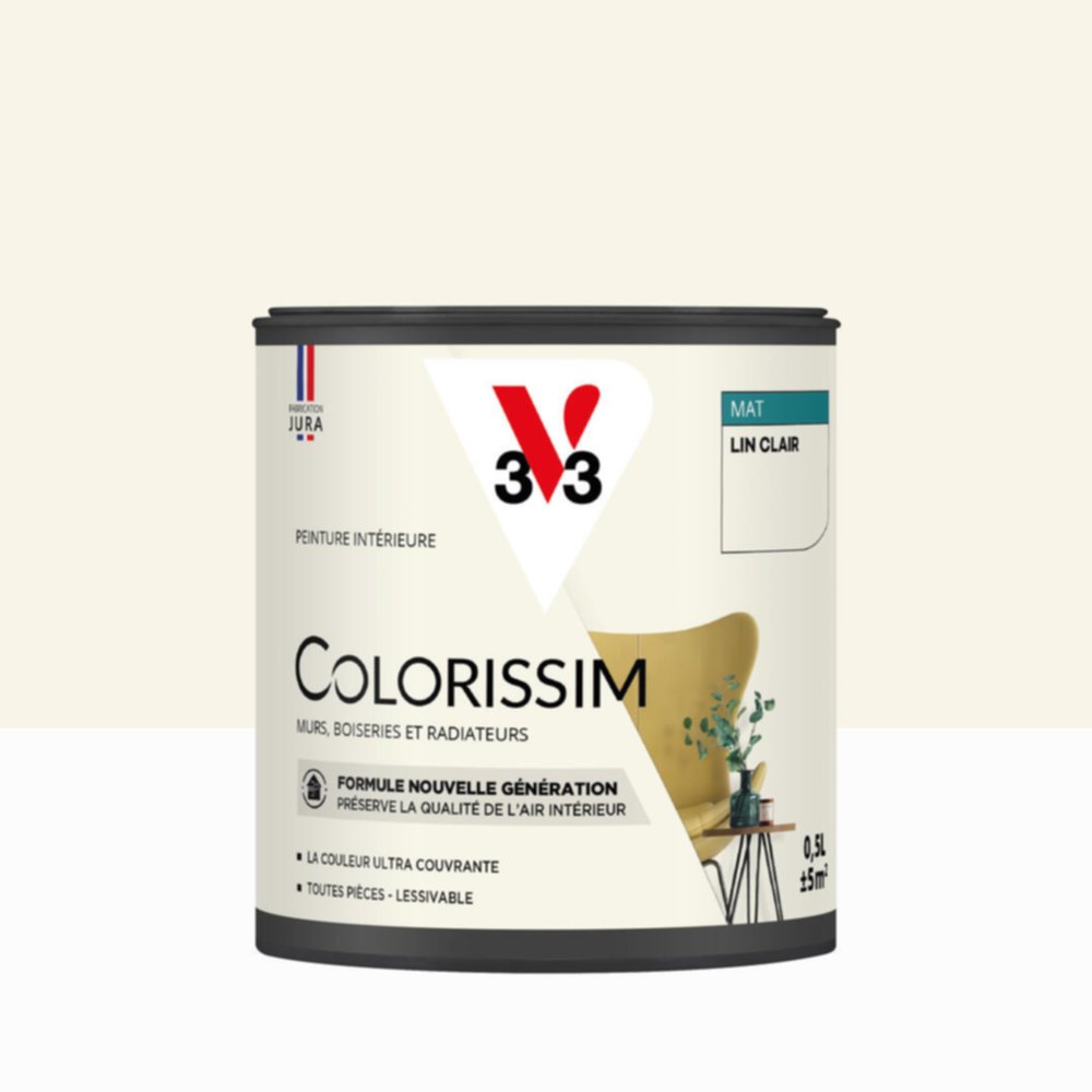 Peinture intérieure Colorissim® Lin Clair Mat 0,5L - V33