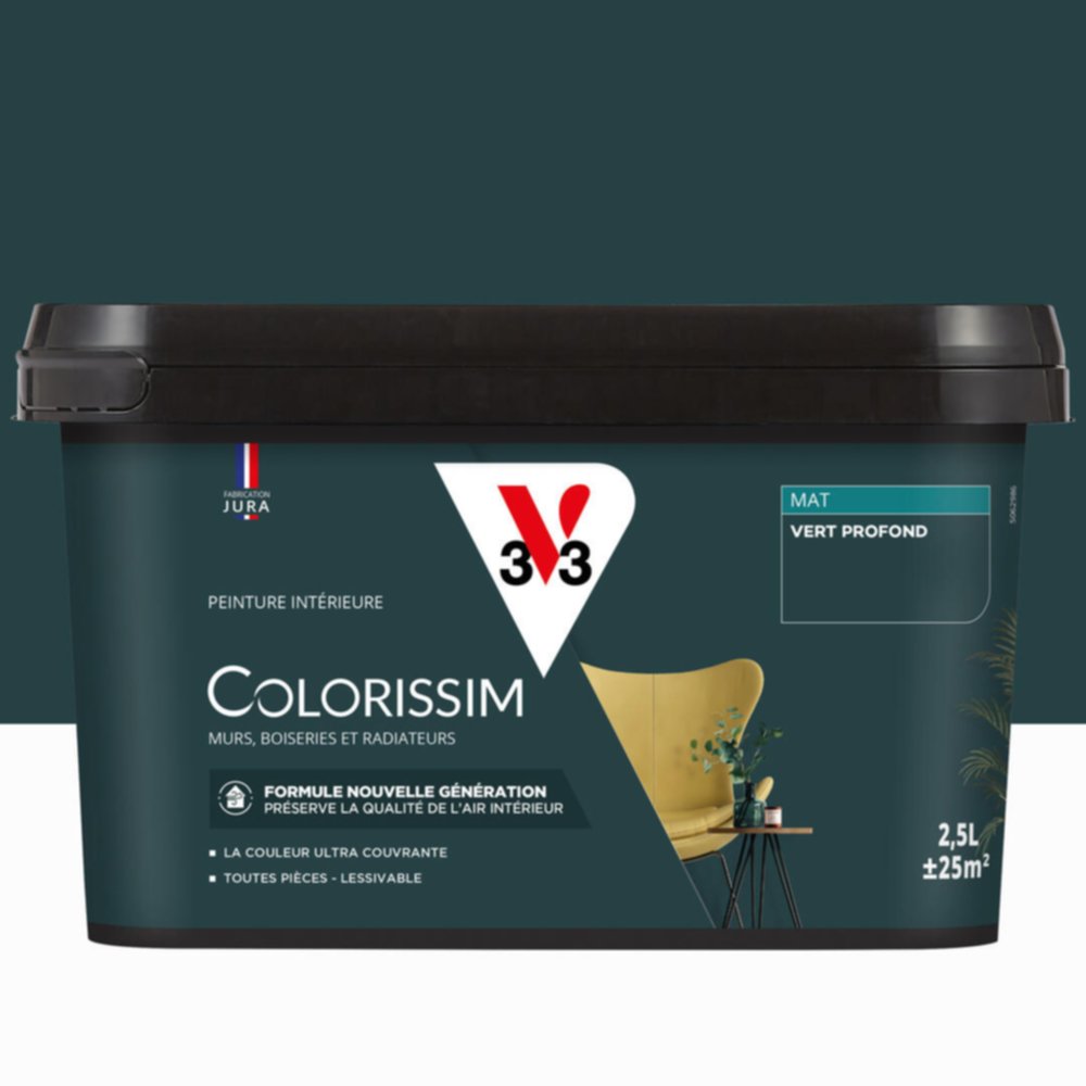 Peinture intérieure Colorissim® Vert Profond Mat 0,5L - V33