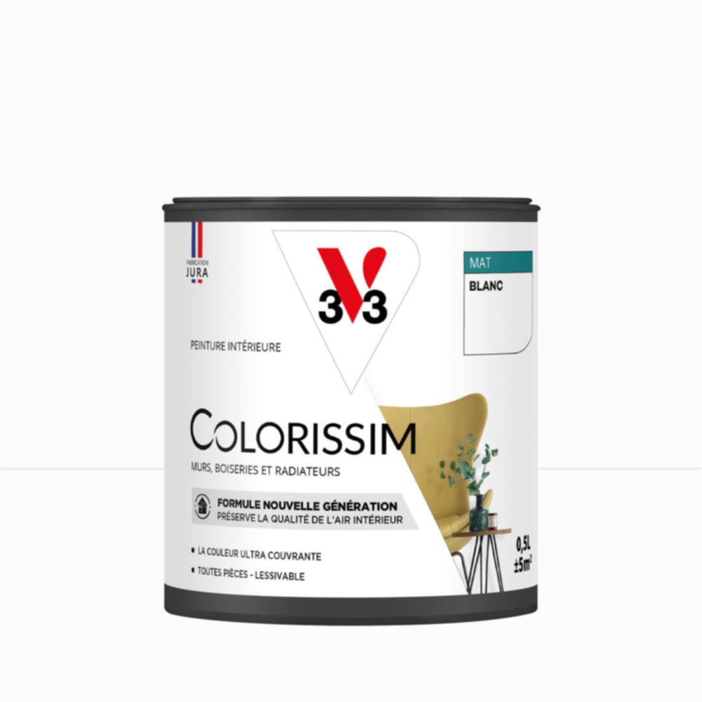 Peinture intérieure Colorissim® Blanc Mat 0,5L - V33