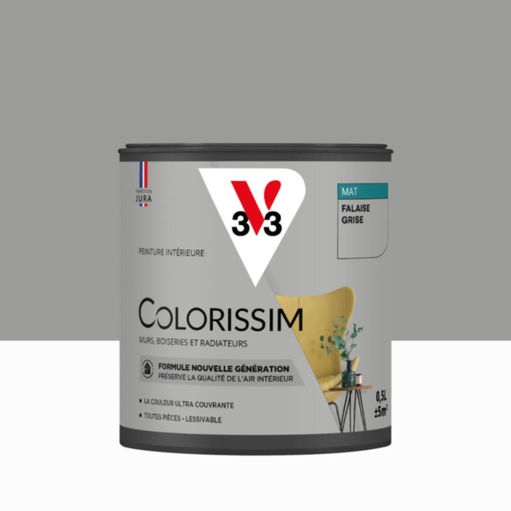 Peinture intérieure Colorissim® Falaise Grise Mat 0,5L - V33