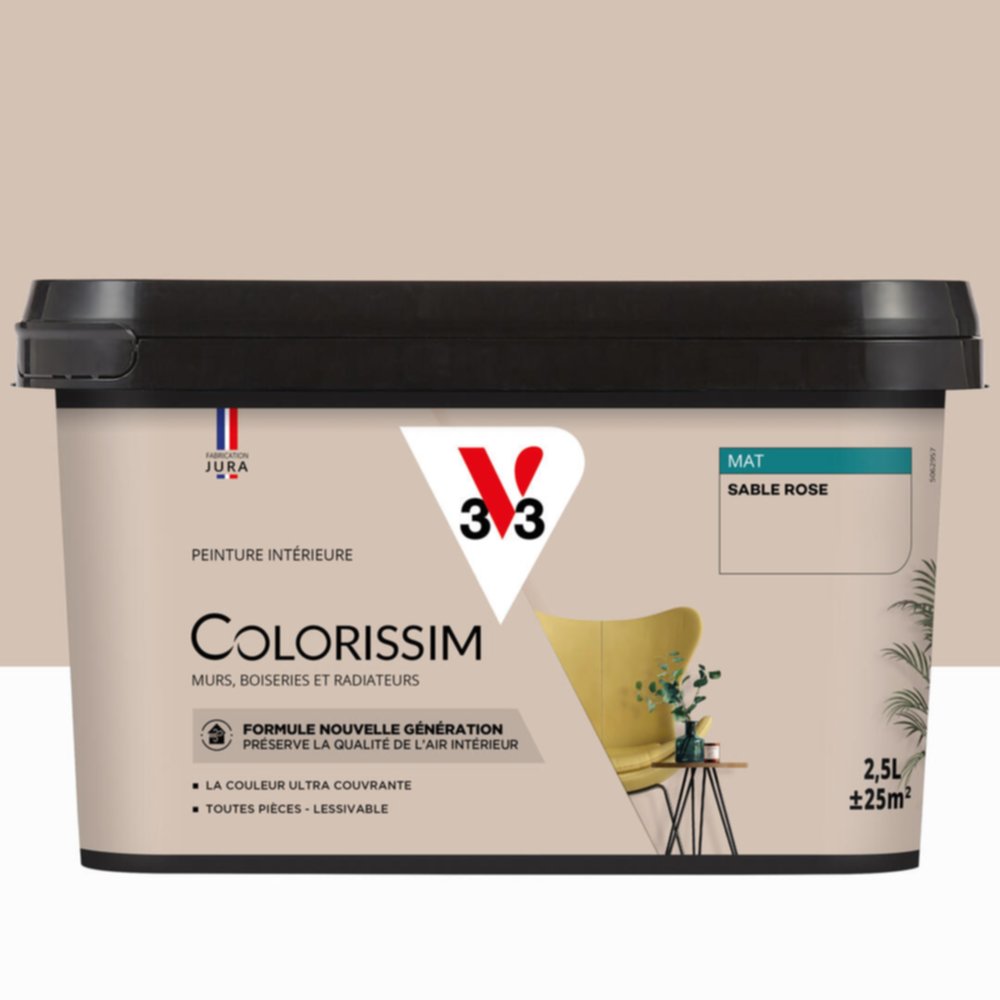 Peinture intérieure Colorissim® Sable Rose Mat 2,5L - V33