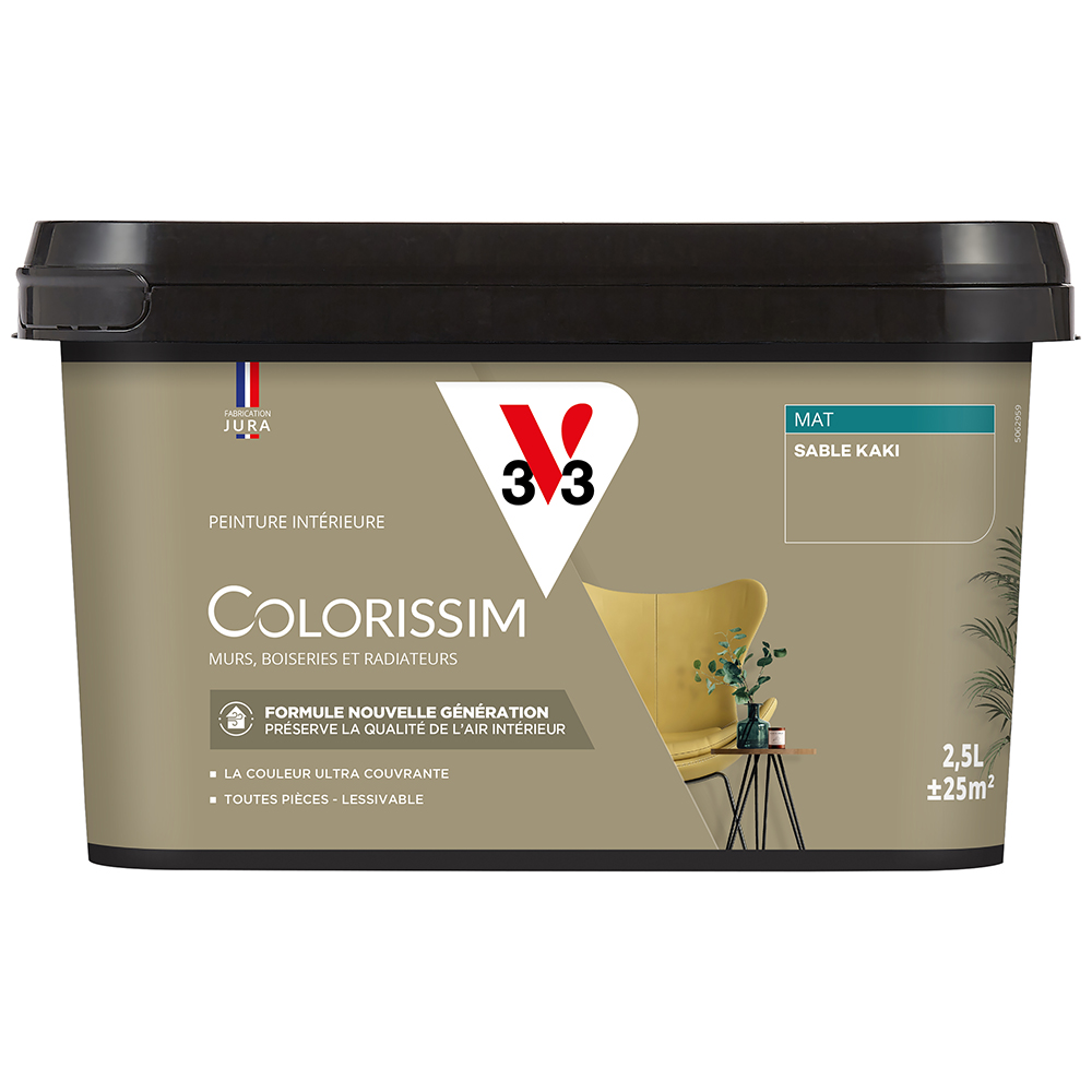 Peinture colorissim 2,5 l mat sable kaki