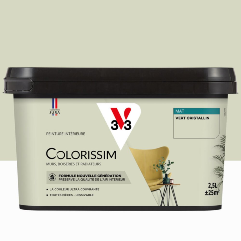 Peinture intérieure Colorissim® Vert Cristallin Mat 2,5L - V33