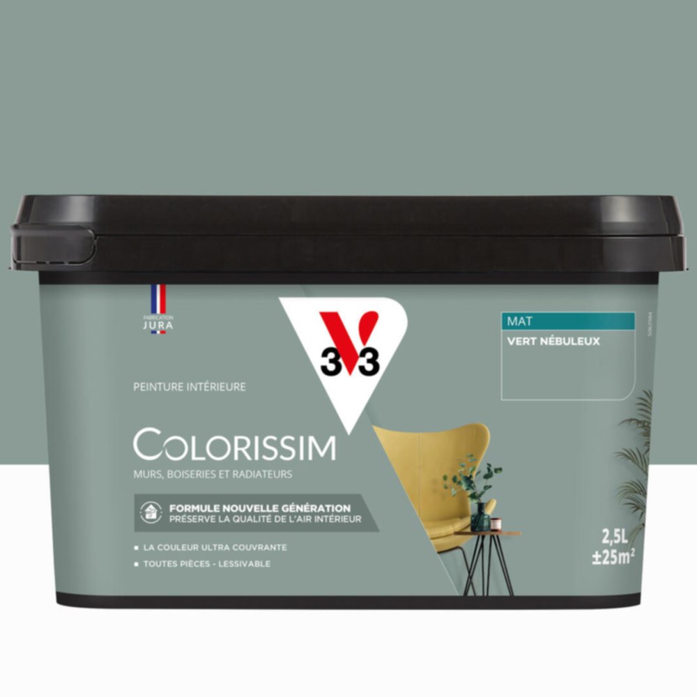 Peinture intérieure Colorissim® Vert Nébuleux Mat 2,5L - V33