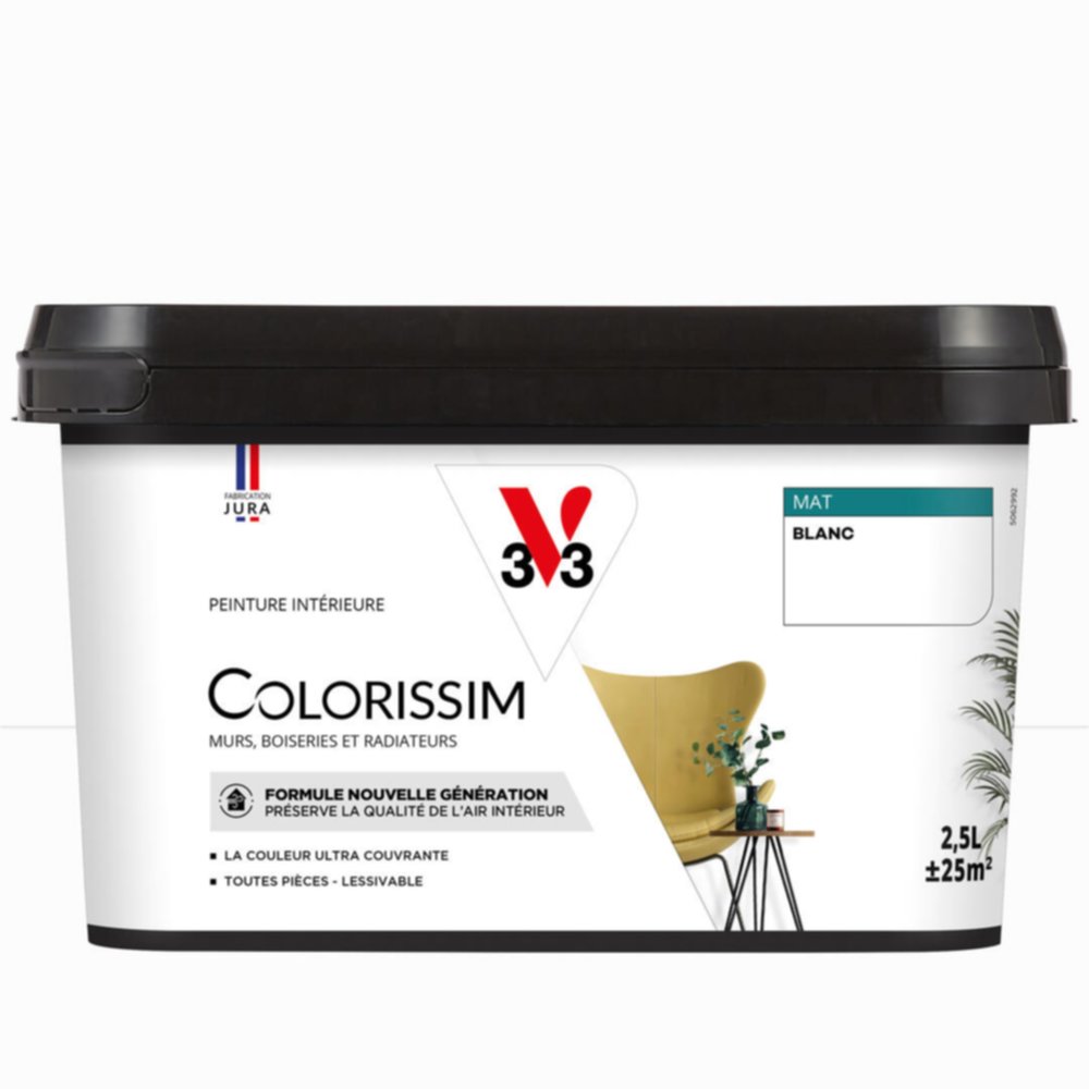 Peinture intérieure Colorissim® Blanc Mat 2,5L - V33