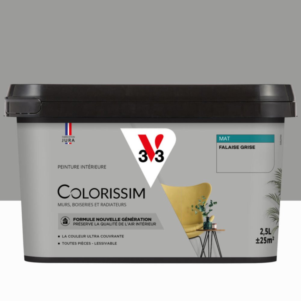 Peinture intérieure Colorissim® Falaise Grise Mat 2,5L - V33