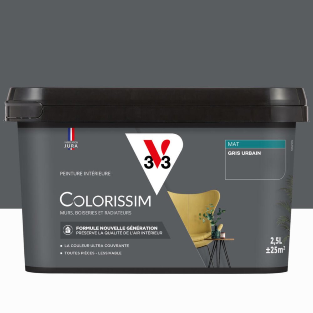 Peinture intérieure Colorissim® Gris Urbain Mat 2,5L - V33