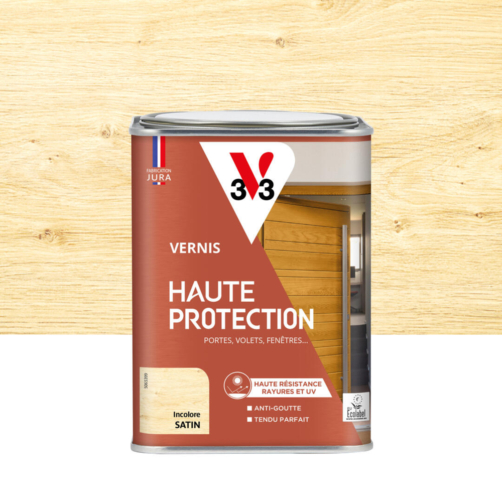 Vernis Haute Protection Ecolabel incolore Satin 1L - V33