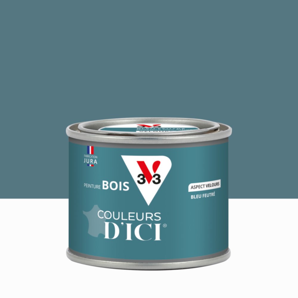 Peinture Bois Couleurs D’Ici® Bleu Feutré 125ml - V33