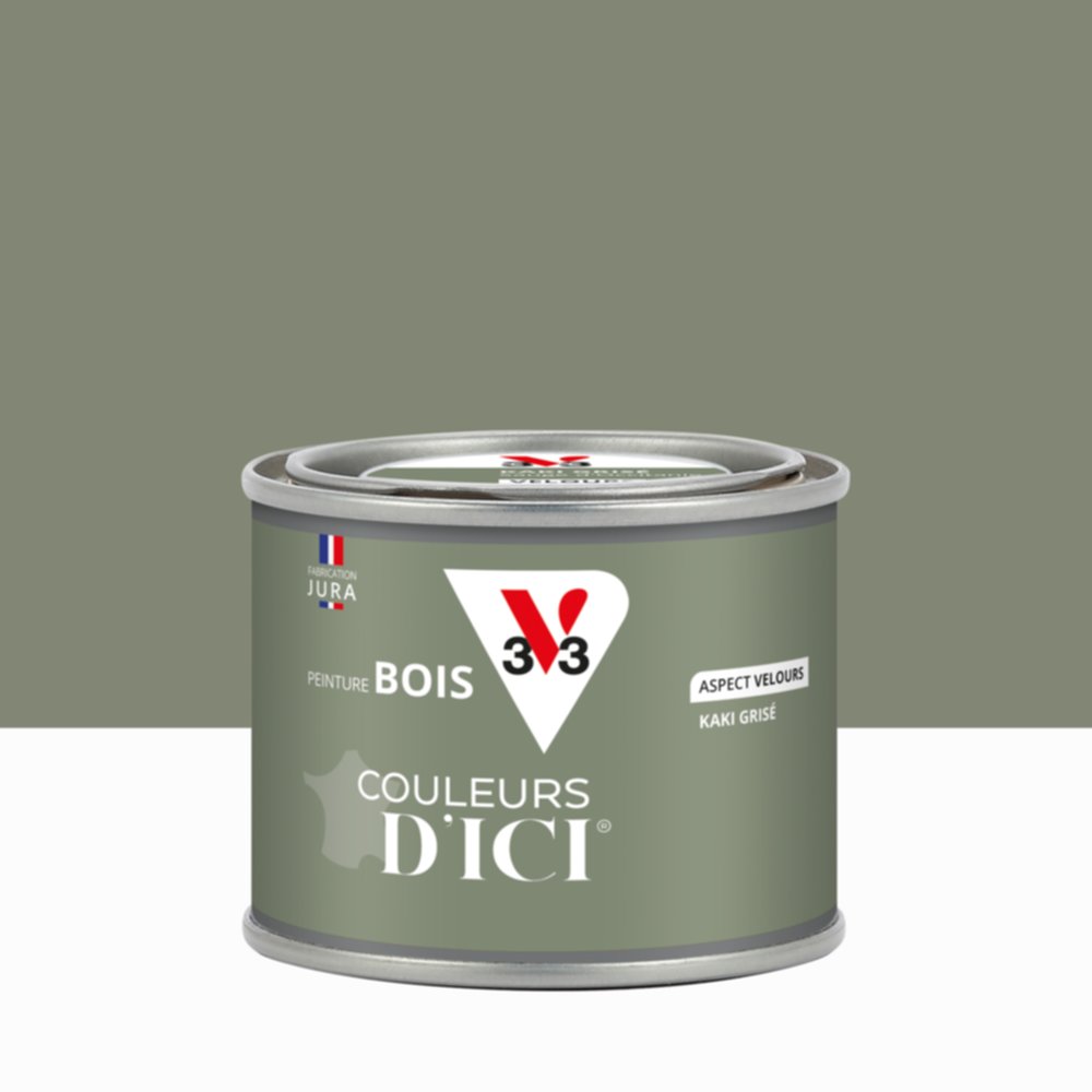 Peinture Bois Couleurs D’Ici® Kaki Grisé 125ml - V33