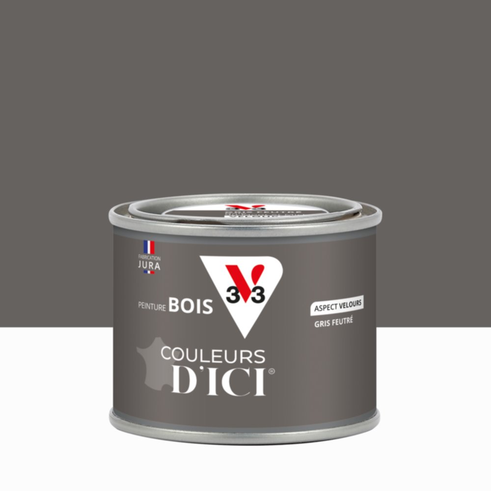 Peinture Bois Couleurs D’Ici® Gris Feutré 125ml - V33