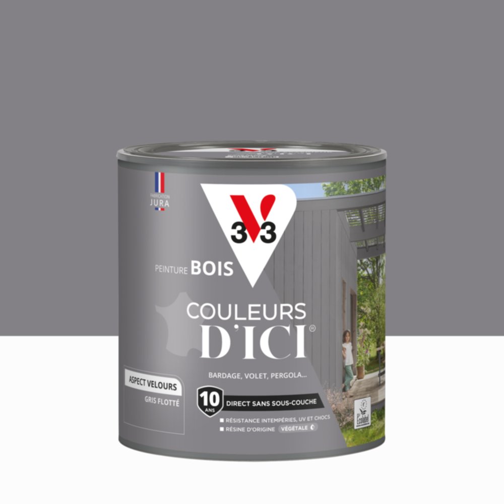 Peinture Bois Couleurs D’Ici® Gris Flotté 0,5L - V33