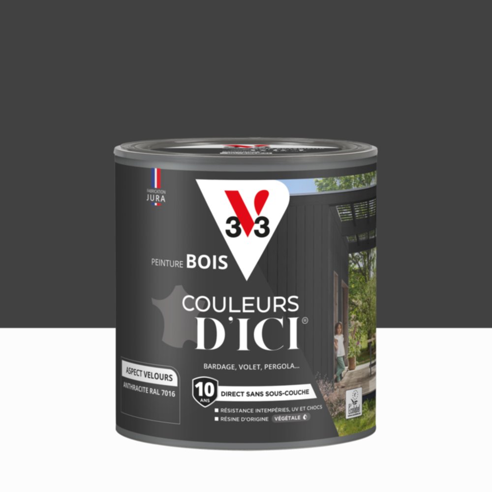 Peinture Bois Couleurs D’Ici® Anthracite 0,5L - V33