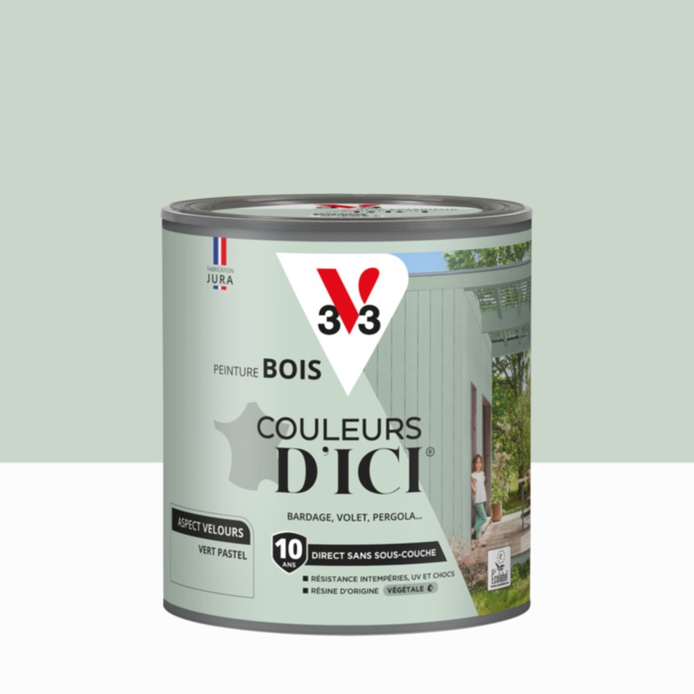 Peinture Bois Couleurs D’Ici® Vert Pastel 0,5L - V33