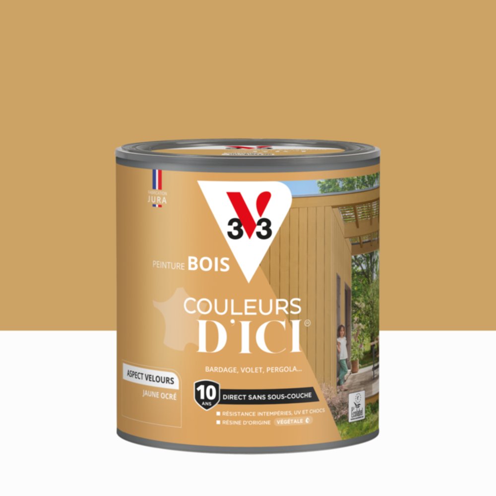 Peinture Bois Couleurs D’Ici® Jaune Ocré 0,5L - V33