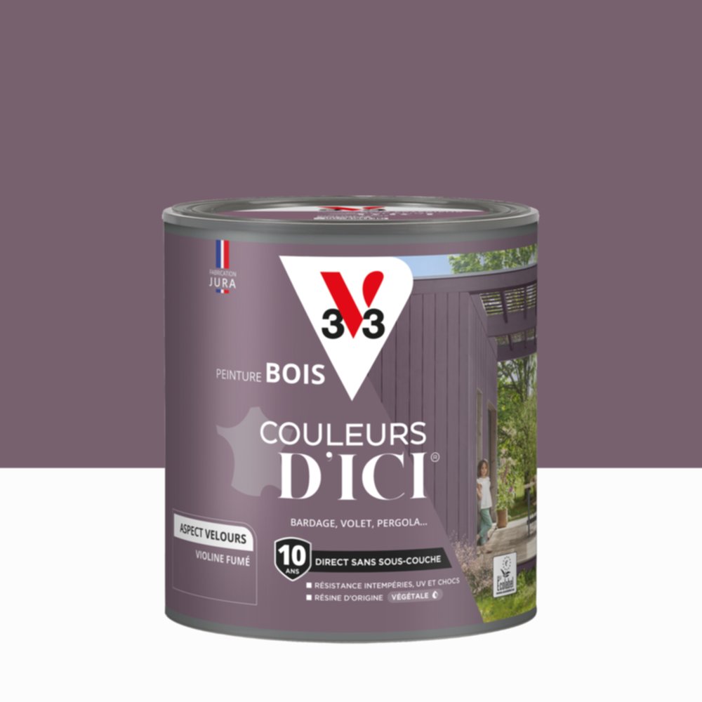 Peinture Bois Couleurs D’Ici® Violine Fumé 0,5L - V33