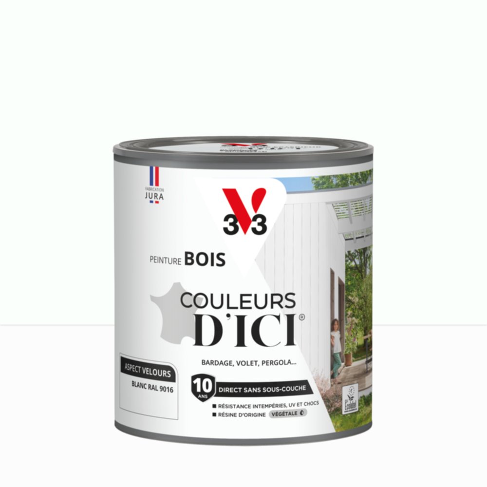 Peinture Bois Couleurs D’Ici® Blanc 0,5L - V33