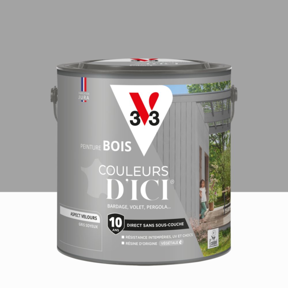 Peinture Bois Couleurs D’Ici® Gris Soyeux 2L - V33