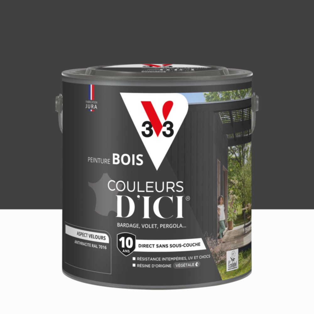 Peinture Bois Couleurs D’Ici® Anthracite 2L - V33