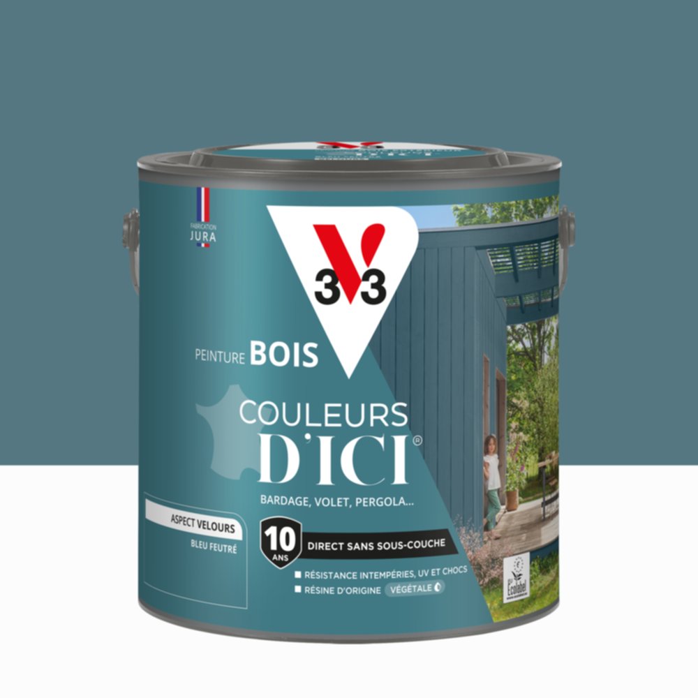 Peinture Bois Couleurs D’Ici® Bleu Feutré 2L - V33