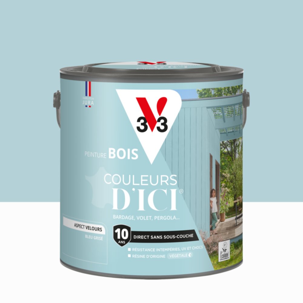 Peinture Bois Couleurs D’Ici® Bleu Grisé 2L - V33