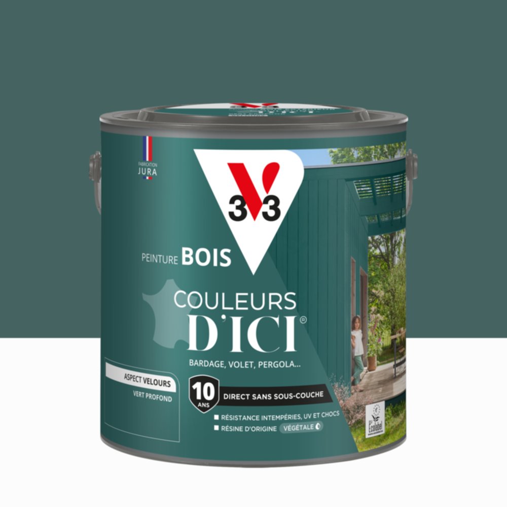 Peinture Bois Couleurs D’Ici® Vert Profond 2L - V33