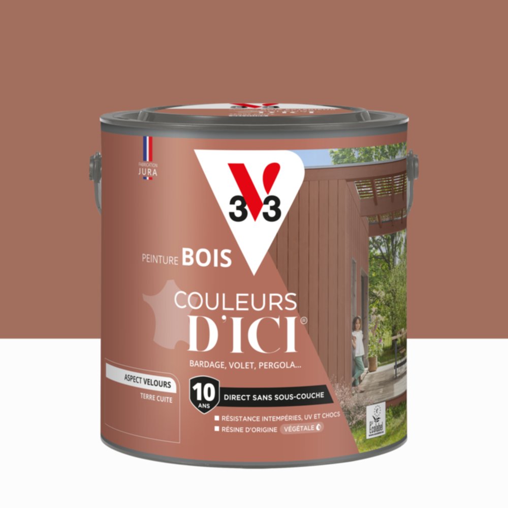 Peinture Bois Couleurs D’Ici® Terre Cuite 2L - V33