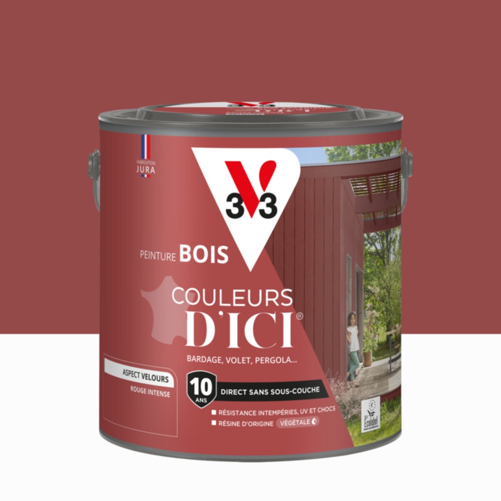 Peinture Bois Couleurs D’Ici® Rouge Intense 2L - V33