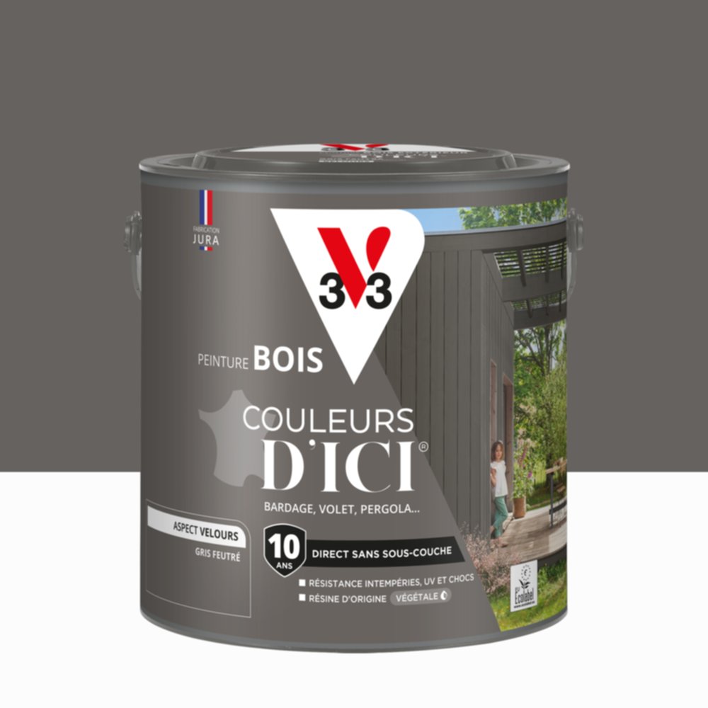 Peinture Bois Couleurs D’Ici® Gris Feutré 2L - V33