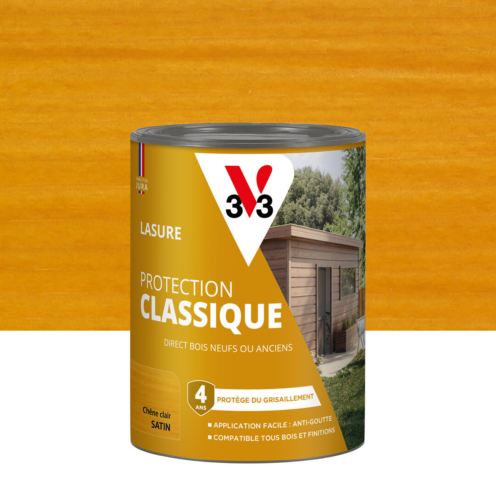 Lasure Protection Classique chêne clair Satin 0,75L - V33