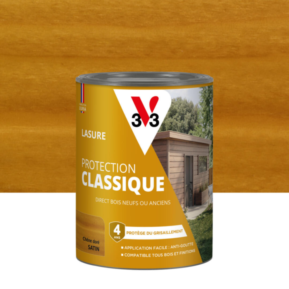 Lasure Protection Classique chêne doré Satin 0,75L - V33