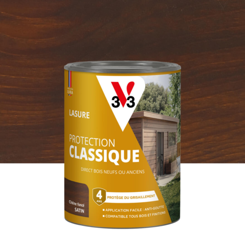 Lasure Protection Classique chêne foncé Satin 0,75L - V33